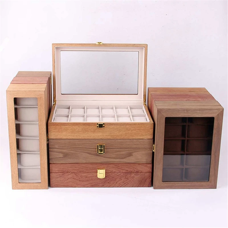 Ретро деревянный чехол для часов, прочная упаковка, держатель для хранения ювелирных изделий, органайзер для часов, шкатулка, пепельница, 6 Di