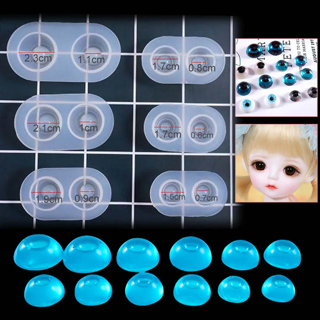 BJD eye mold resin eyeball eye silicone mold sd resin mold, 6pcs - 14mm 16mm 18mm 20mm 22mm