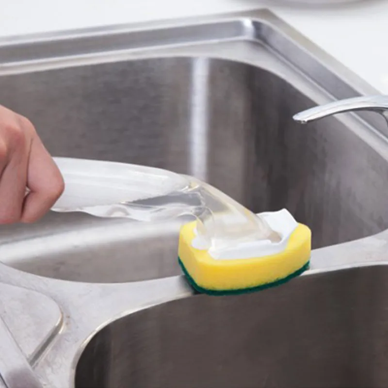 Блюдо Чистящая губка, щетка для мытья жидкое мыло с дозатором ложки с длинной ручкой для очистки Кухня поставки Кухня и набором инструментов для чистки