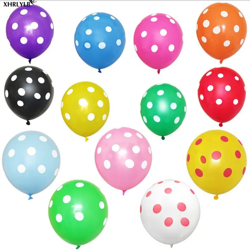 

XHRLYLB New 20pc12 Inch Thickening Dot Latex Balloon Candy Color Wave Point Balloon Wedding Decoration Holiday Party Balloon.7z