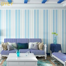10 м Американский Полосатый Спальня Нетканая ткань гостиная диван фон обои Средиземное море голубое Детская комната