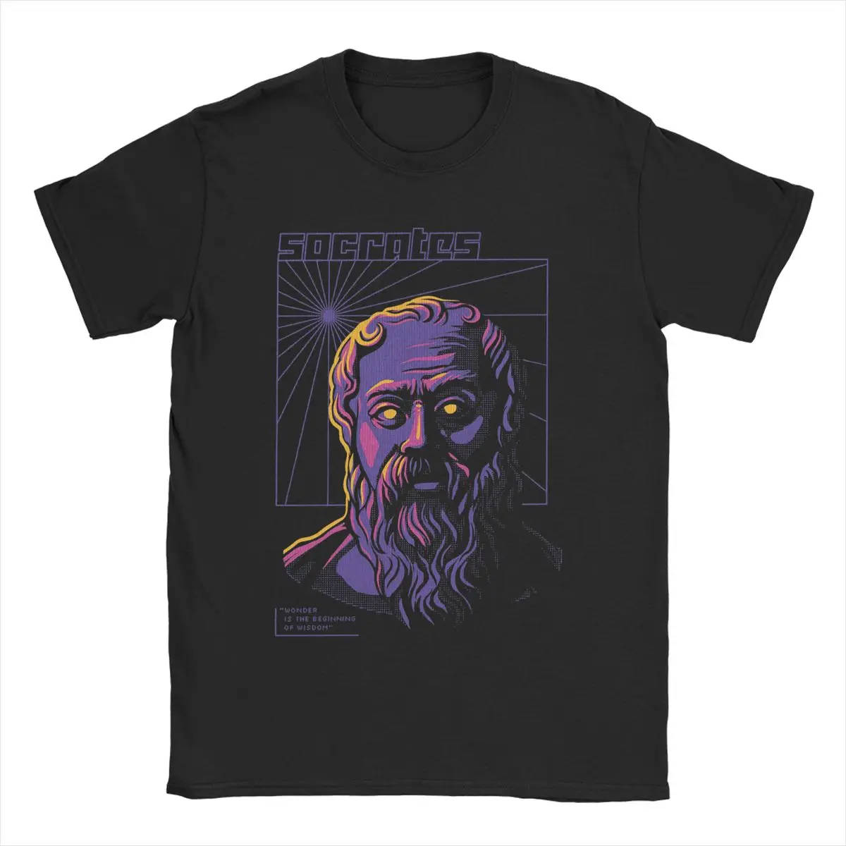 

Men Women Socrates Retrowave T Shirt Philosophy Greek Ancient Socrates Cotton Vintage Short Sleeve Crew Neck Tee Shirt T-Shirt