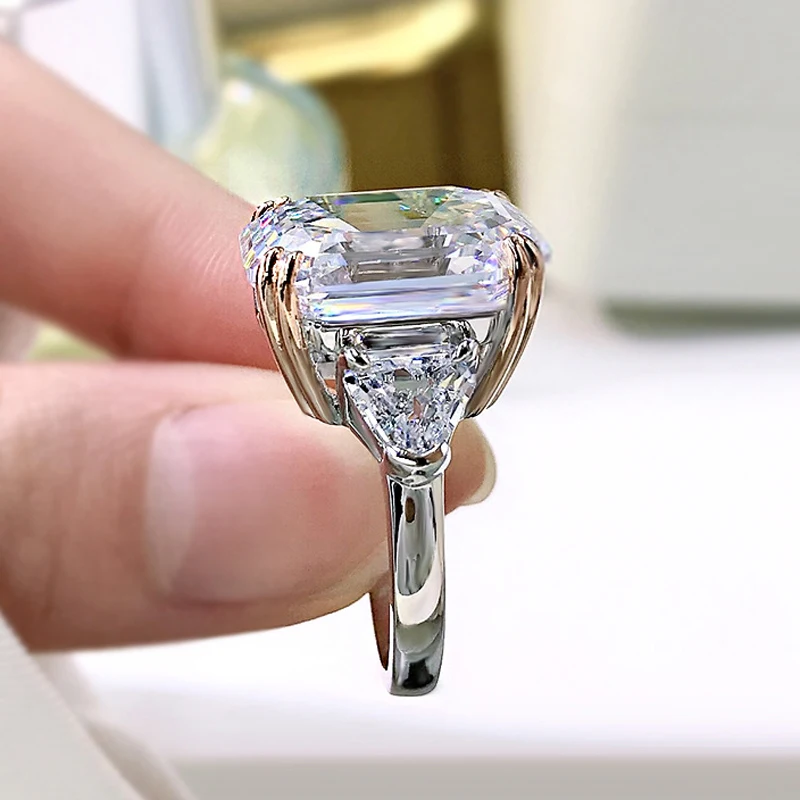 OEVAS 100% 925 Sterling Silver Sparkling 13*16mm Pink Yellow High Carbon Diamond Fine Jewelry Wedding Party Fine Jewelry Gifts