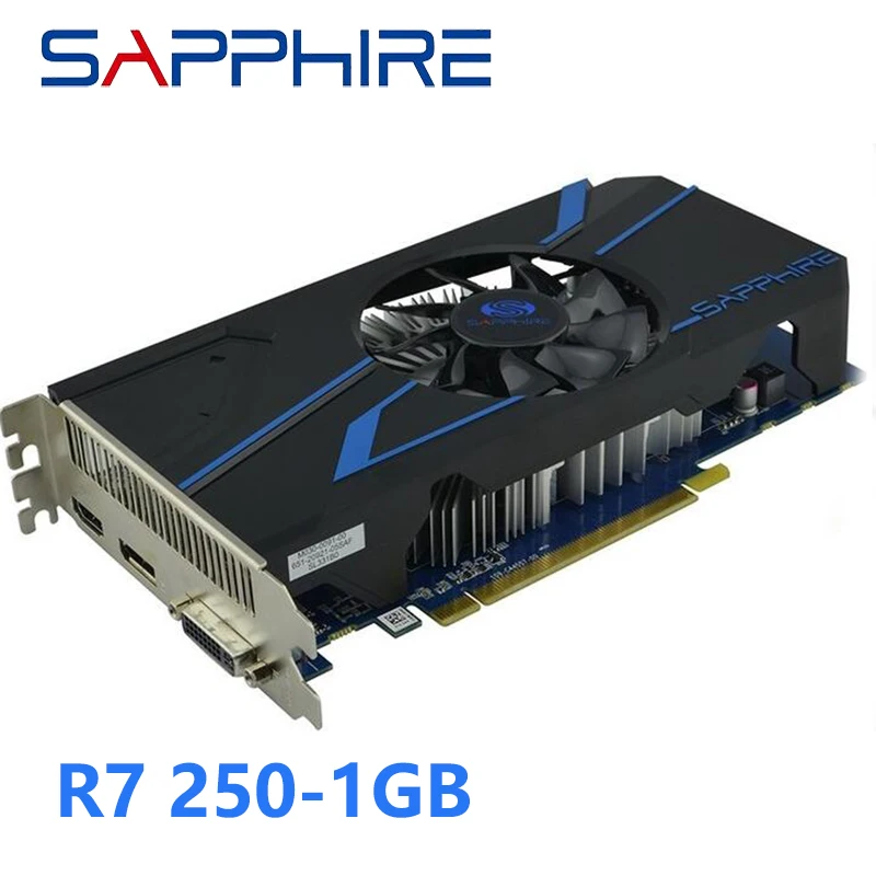 Видеокарта SAPPHIRE R7 250 1 ГБ для компьютерных игр Radeon R7250 1G AMD видеокарта бит HDMI VGA DVI GDDR5