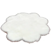 Новинка-ковер из искусственного меха в форме цветка, имитация искусственной овчины, шерсть, напольный ковер, мохнатые ковры для гостиной, спальни