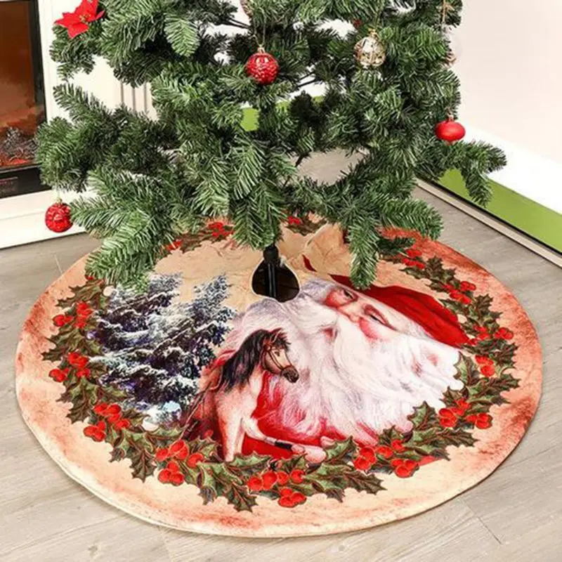 «Юбка» для елки с Санта-Клаусом, дизайн Санта-Клауса | традиционная тема | помогает содержать иглу и сок беспорядок на полу | 4" Диаметр 634E