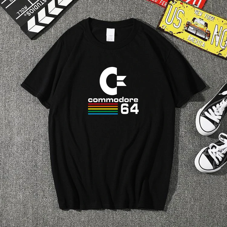 

New Arrival Commodore 64 Summer High Quality Brand Loose cotton Round Neck Short Sleeve Hot Sale Men Fashion T-shirts