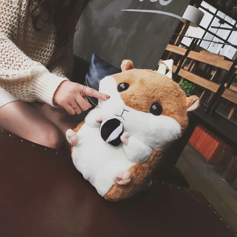 

New Style Multi-functional Cute Plush Toys Hamster Small Backpack Cartoon Hand Warmer Pillow Limited Time Price