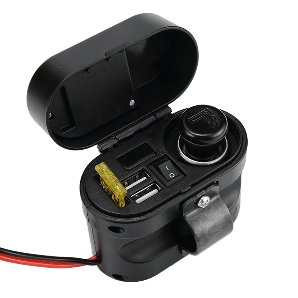 DC 12 V/24 V автомобиля с двумя портами USB Зарядное устройство Мощность розетка с Зажигалка для сигарет розетка и крышкой, Водонепроницаемый, защита от пыли