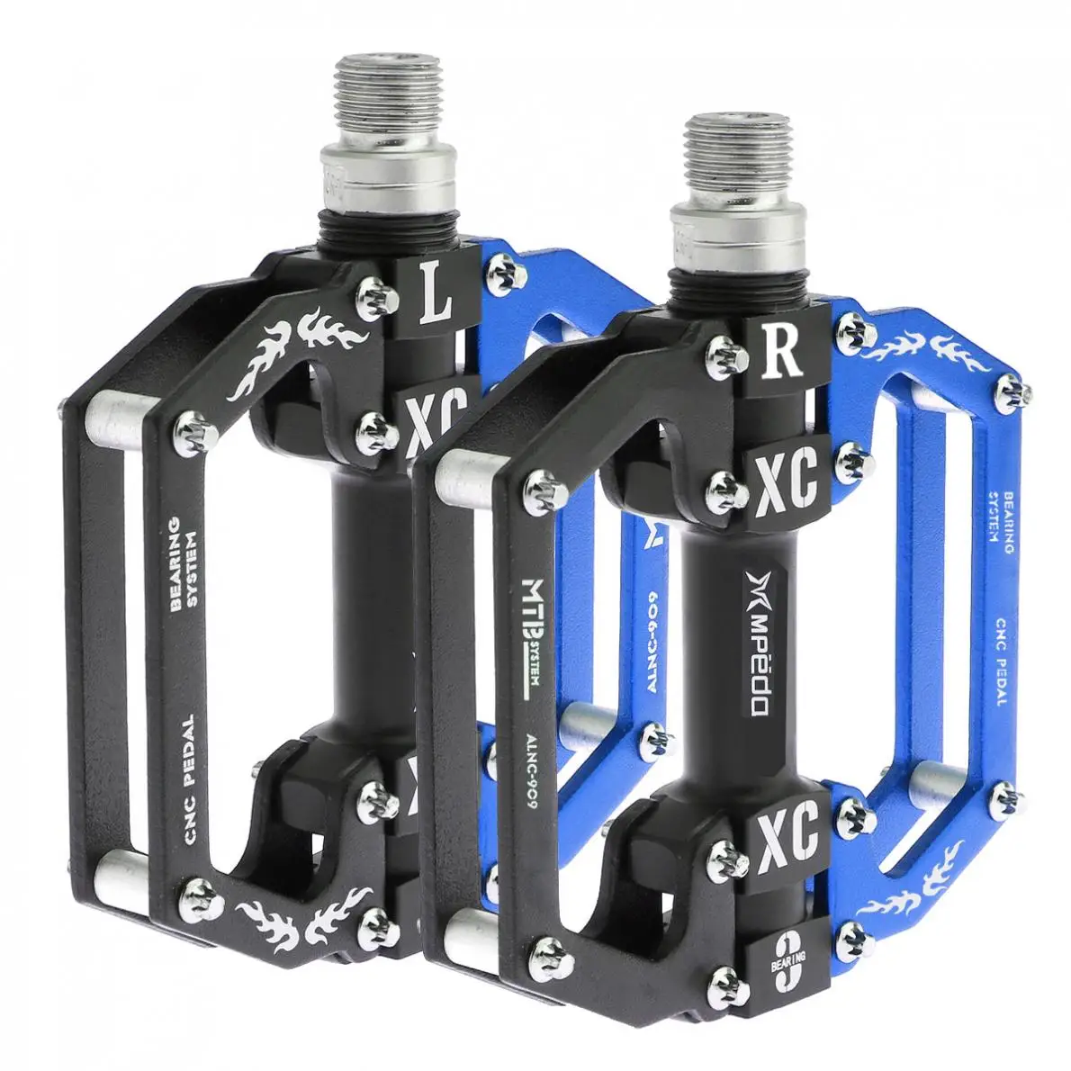 3 Bearings Ultralight Bicycle Pedals Aluminum Body Axle Cycling Pedals Sealed with Anti-skid Nails for Mountain Bike