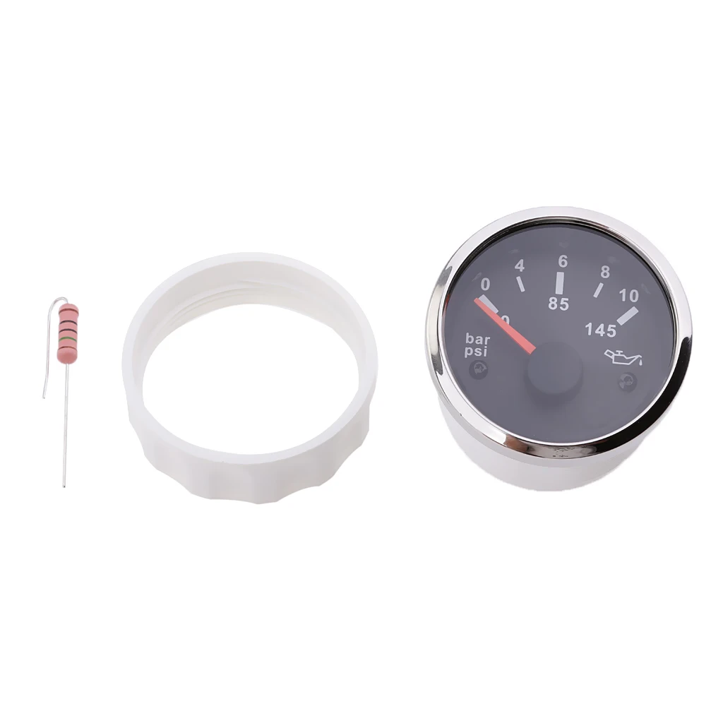 52mm Oil Pressure Gauge 12V 24V Part Of Universal Engine For Motorcycle Boat Sail Nautical Automobilo