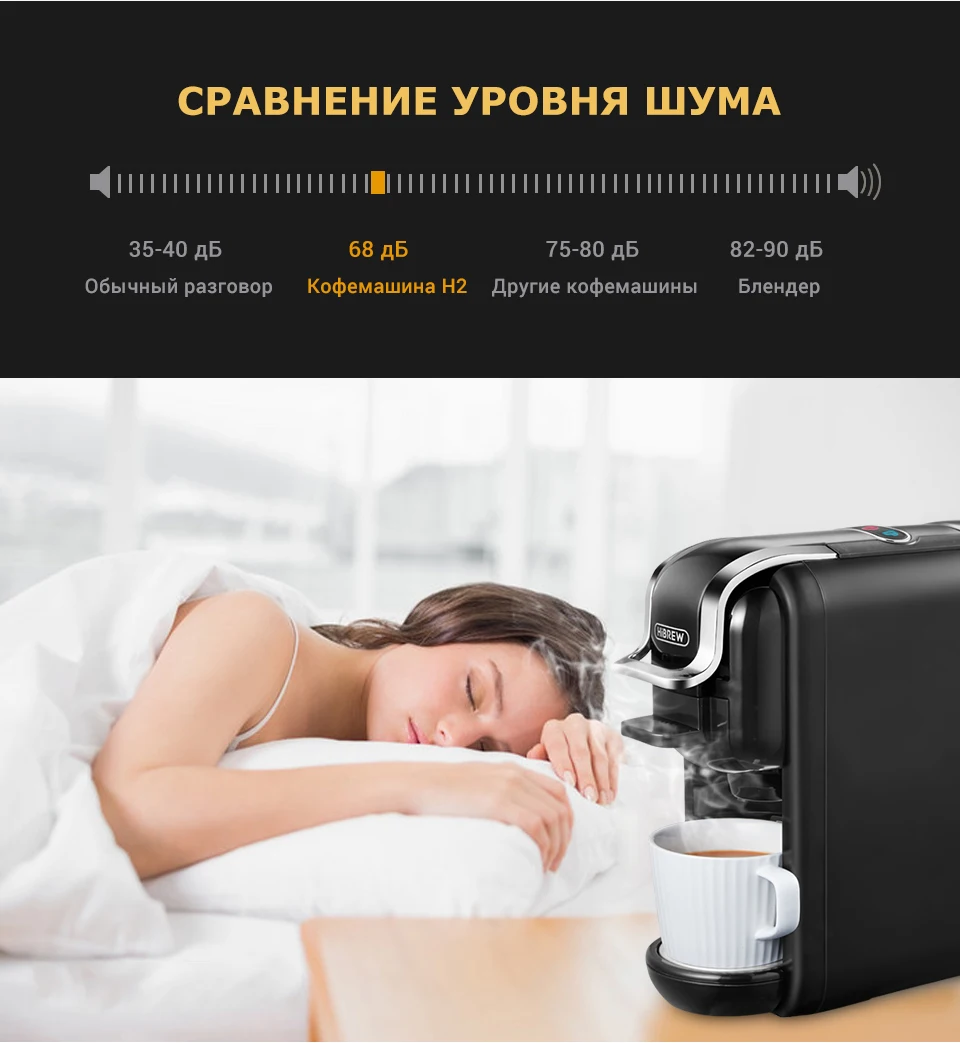 Кофемашина HiBREW, 19 бар, 4 в 1, несколько капсул, кофеварка для ...