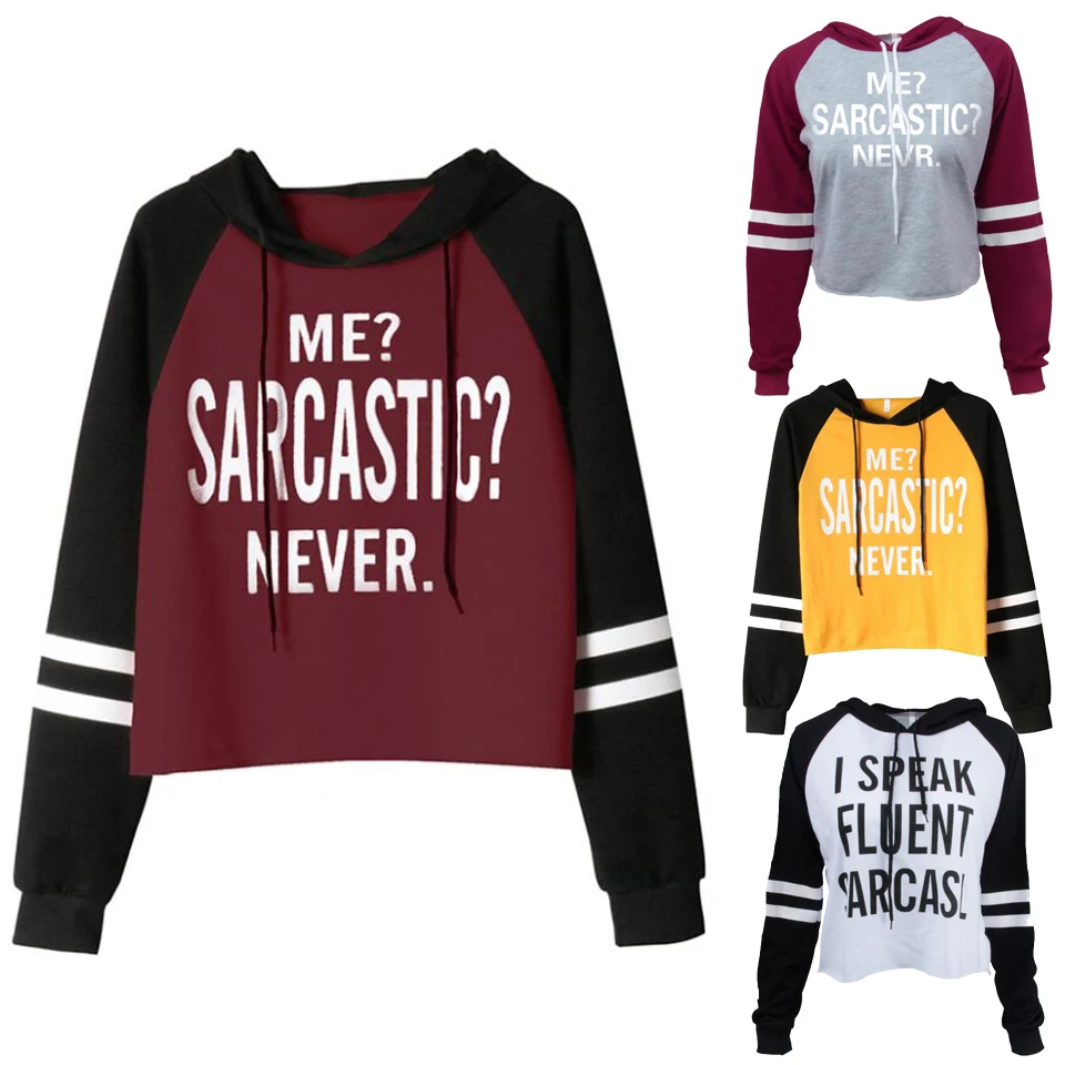 

Raglan Hoodie Crop Top Text Sweatshirt Letter Poleron Mujer 2019 Color Block Hoodie Harajuku Pullover Cute Striped Women Hoodies
