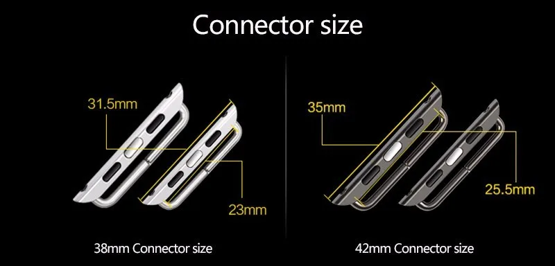 FOHUAS пара бесшовных металлических алюминиевых браслетов соединитель для Apple Watch 38 мм и 42 мм ремешок для часов Linker для iwatch