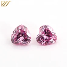 Moissanite taglio cuore 1ct 6.5mm colore rosa vvs Lab diamante sviluppato con certificato per bracciali anelli orecchini
