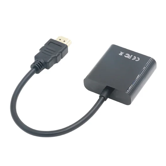 without audio power HDMI-VGA кабель адаптер папа-конвертер с разъемом 1080P цифро-аналоговый аудио конвертер адаптер Кабели для ПК ноутбука DVD - Цвет: without audio power