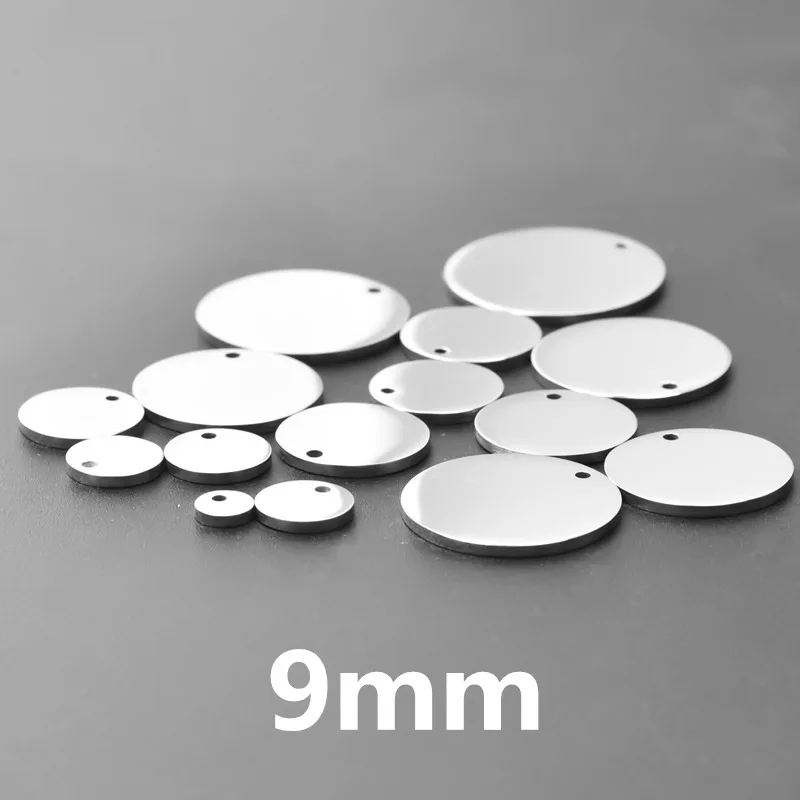 100-Piece 10mm Stainless Steel Blank Stamping Tags - Flat Round Pendants For Jewelry Making DIY