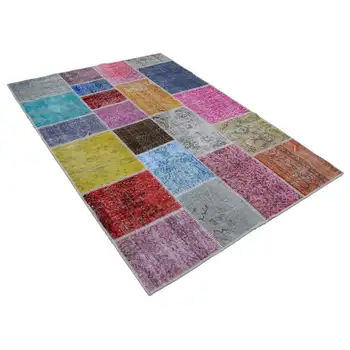 

144x203 Cm Multicolor Handmade Patchwork Rug-5x7 Ft