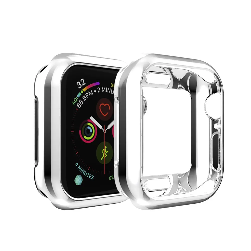 Чехол для часов 44 мм для Apple Watch serise 5 4 3 2 1 ремешок чехол 38 мм 42 мм ТПУ Мягкий Прозрачный квадратный отверстие для iwatch 4 40 мм