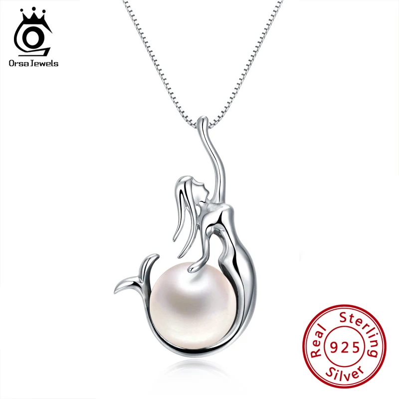 Женское Ожерелье с пресноводным жемчугом ORSA JEWELS из серебра 925 пробы|Подвески| |
