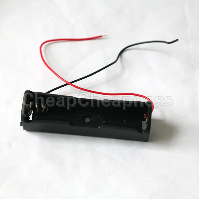 

2 Pcs/Lot 18650 Battery 3.7V Clip Holder Box Case Black With Wire Lead
