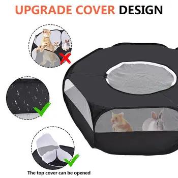 

2020 Pet Puppy Rabbit Playpen Fence Indoor Outdoor Small Animal Hamsters Cage Tent Folding Portable Kennel With Zipper Cover