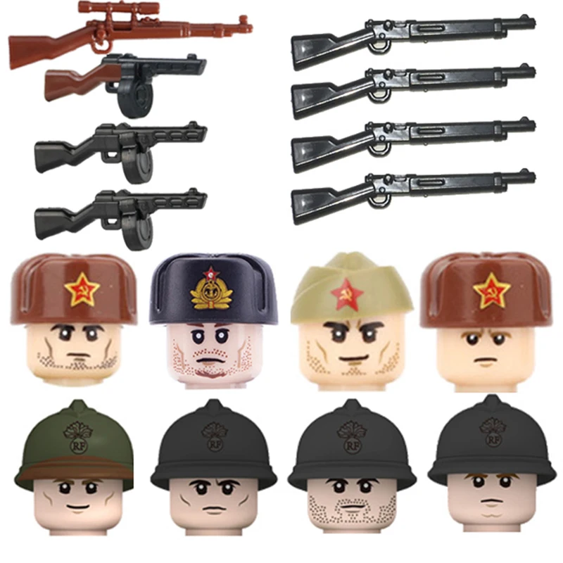 WW2 Советский Союз пехотные солдаты фигурки строительные блоки военная армия