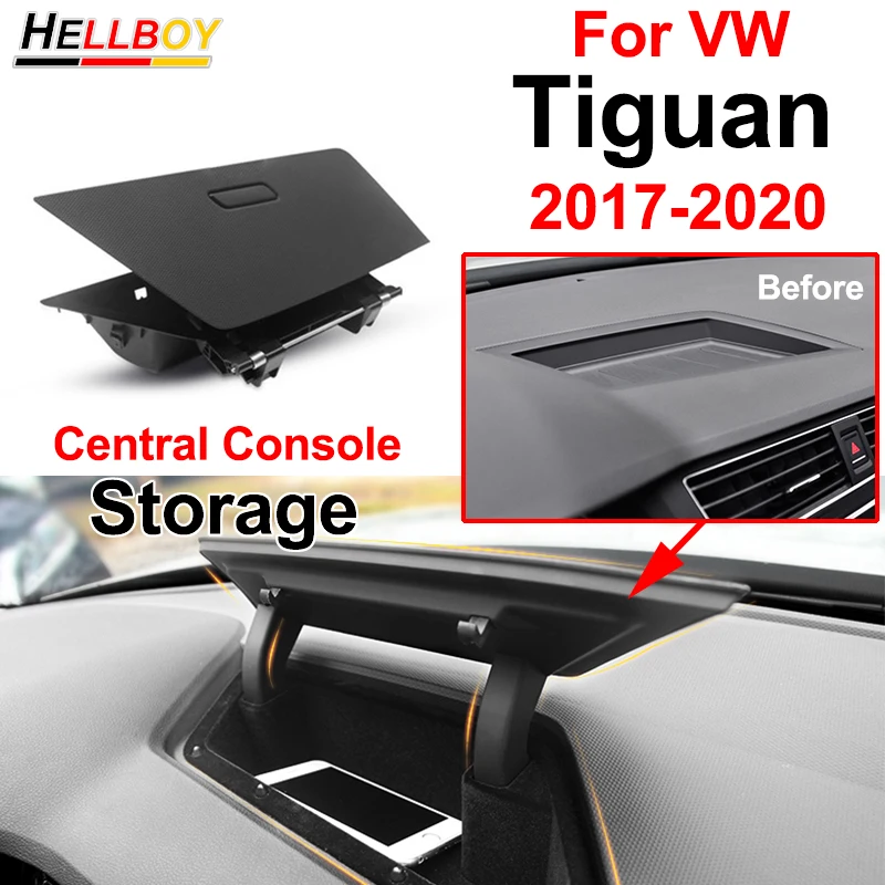 SHAOHAO Compatible Con VW Tiguan MK2 2016-2022 2023 / Seat Tarraco FR Bandeja De La Caja De Almacenamiento Del Reposabrazos Del Coche Consola Central