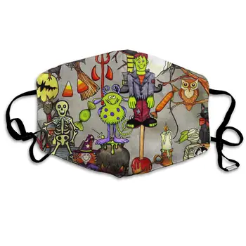 

Mouth Mask Halloween Themed Print Masks - Breathable Adjustable Windproof Mouth-Muffle, Camping Running for Women and Men