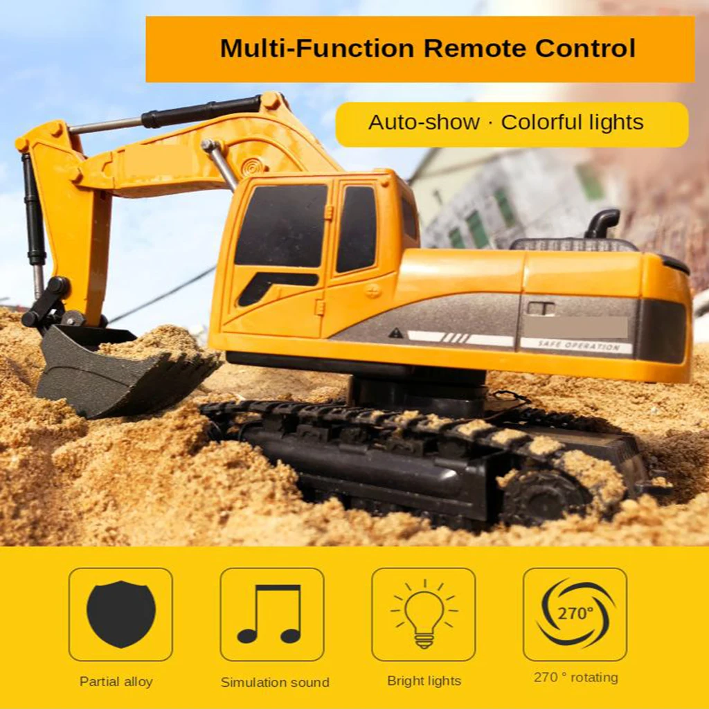 RC Remote Control Excavator Tractor Toys Vehicle Model Gift 270 Rotation