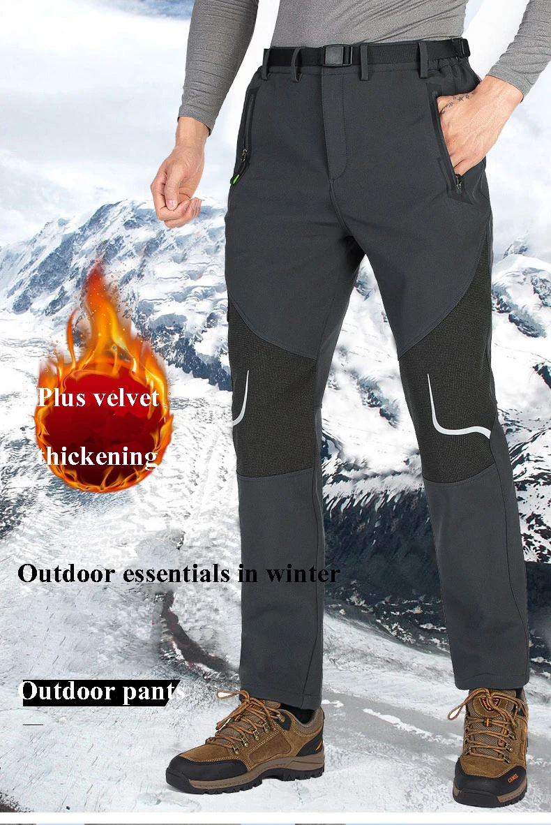 Description Picture 4 of itemNUONEKO Outdoor Winter Fleece Men Trekking Pants Breathabl Waterproof Windproof Thermal Camping Hiking Tourism Trousers BMT08