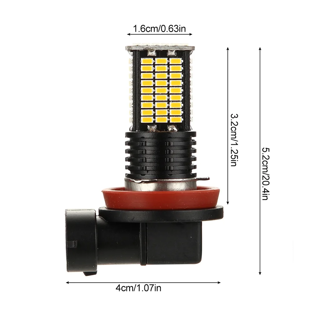 2x авто светодиодный туман светильник вождения лампы 3030SMD 3200LM 3000K H8/H9/H11 12V