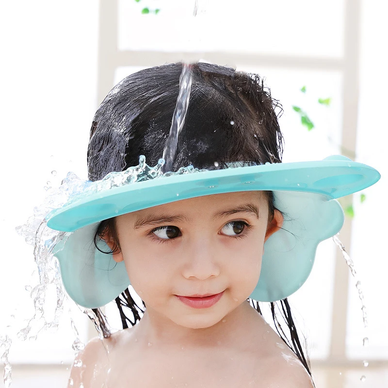 Bonnet de douche réglable en silicone pour bébé, chapeau de protection  souple pour enfants, visière de sécurité pour tout-petits - AliExpress