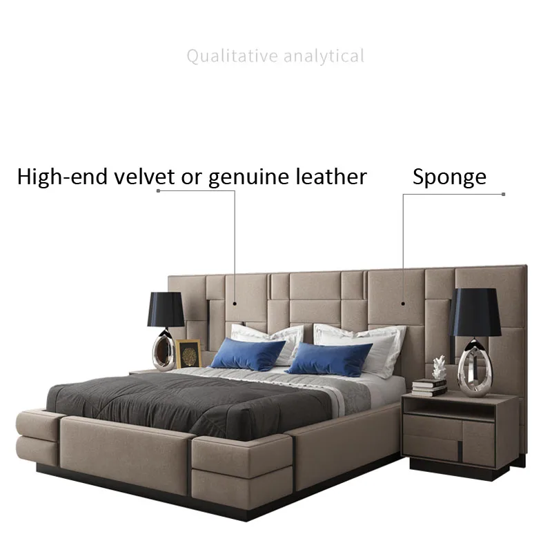 Северная Европейская трендовая мебель для спальни полный размер Роскошная Свадебная кровать набор с 2 тумбочками