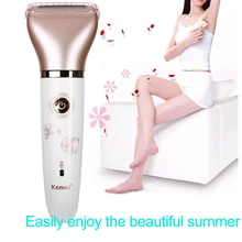 KM-1632, 2 в 1, электрический эпилятор, машинка для стрижки волос, водостойкая, USB, перезаряжаемая, бикини, для удаления волос+ 2 головки