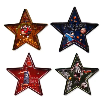 

Pentagram LED light card basketball wall decoration luminous pendant personality KTV bar Internet cafe wall decorations