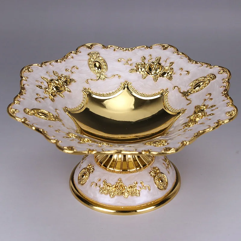 

Vintage European Fruit Plate Snack Dish Fruit Cup Dessert Dish Tray KTV Bar Party Set-up Supplies Home Kitchen Decoration Gold