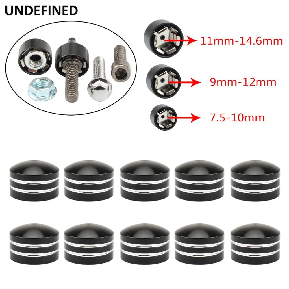 

10pcs Motorcycle Bolts Head Cap Topper Cover CNC Schrauben Black For Harley Sportster XL883 1200 Road King Softail Dyna Twin Cam