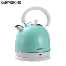 Электрический чайник CABWEHOME из нержавеющей стали 304, быстрый нагрев воды для путешествий, кемпинга, чая, кофе, 220 В, 50 Гц, 1800 мл, 1800 Вт