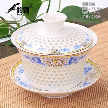 

Tureen queen 300 ml king cup bowl is only three cups of tea white porcelain kung fu jingdezhen ceramic tea set