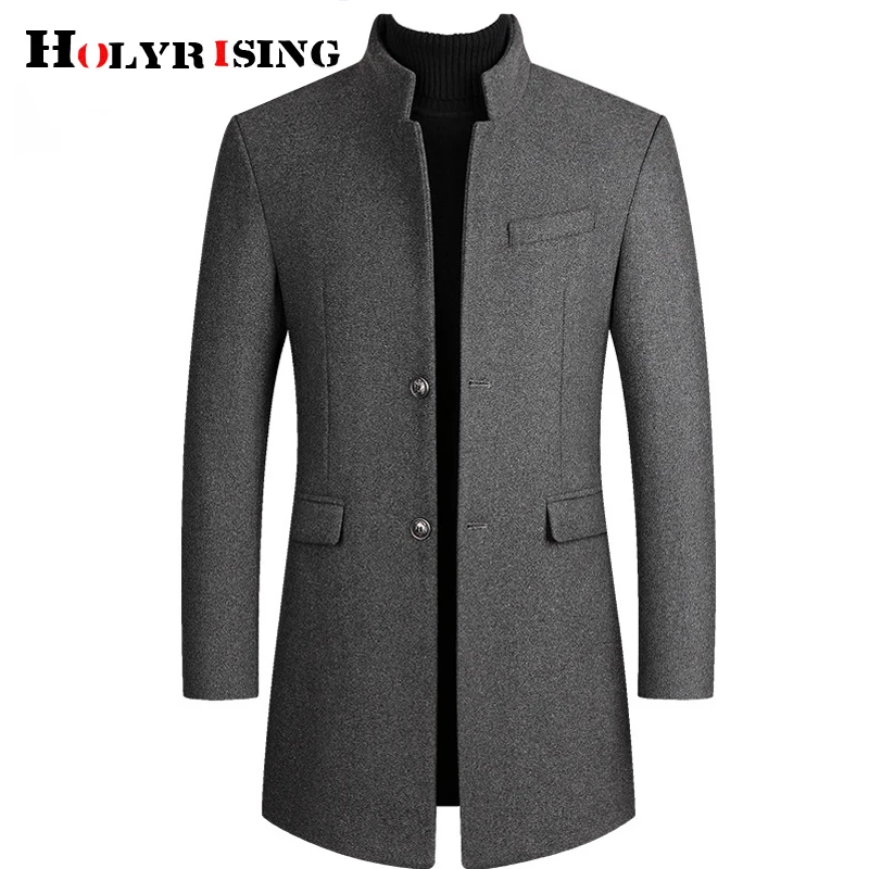 HOLYRISING, Мужская Зимняя шерстяная куртка, высокое качество, толстое шерстяное пальто, повседневное шерстяное пальто, мужской Тренч, повседневное пальто 19018-5