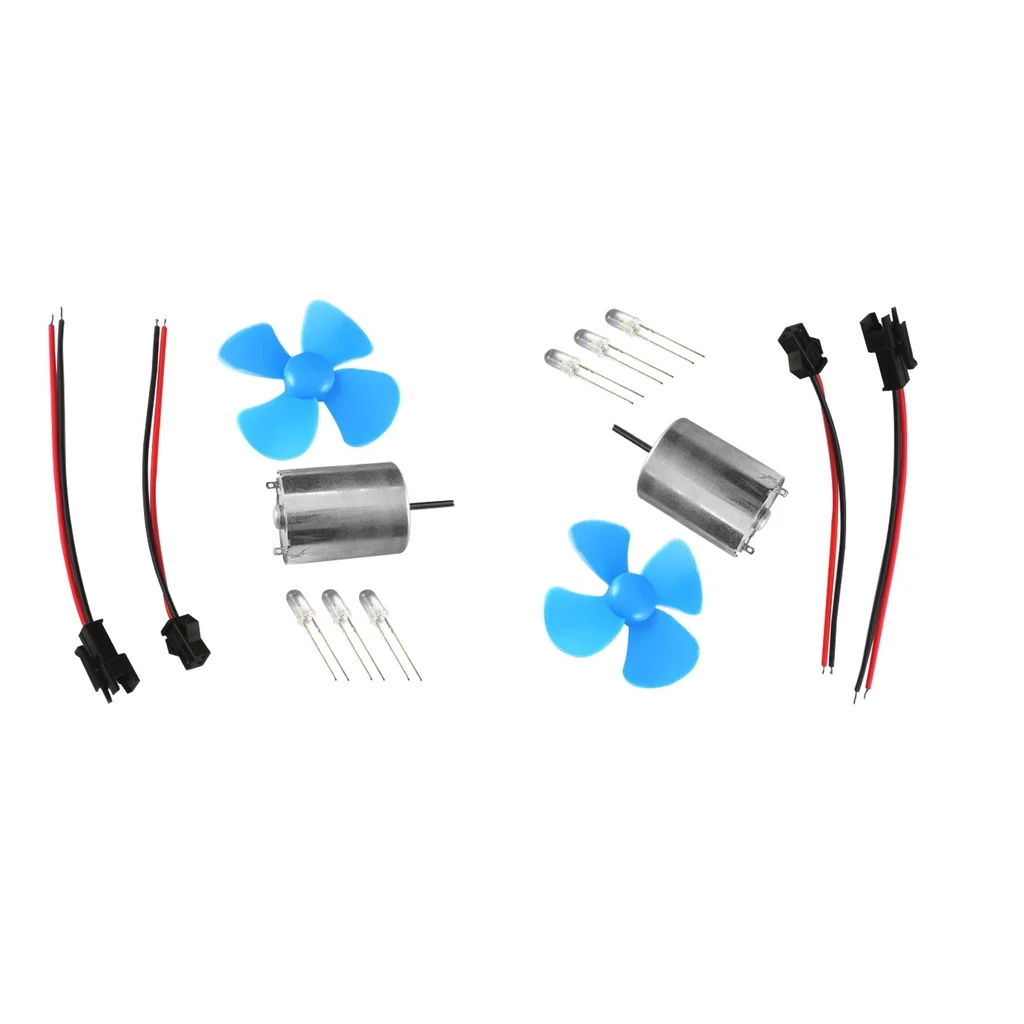 2 Pieces 60mm DIY Micro Wind Generator Wind Turbines Motor Model Kits Wind Power Teaching Tool