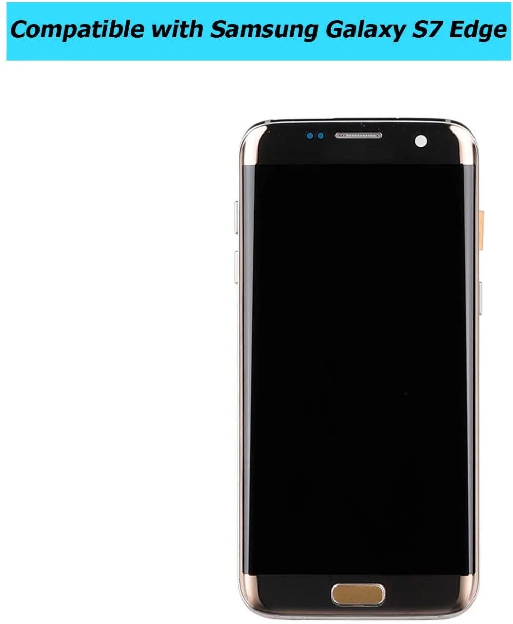 С рамкой Spot Super AMOLED lcd для samsung Galaxy S7 Edge G935F ЖК-дисплей и сенсорный экран дигитайзер с черным точечным дисплеем