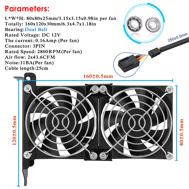 Universal VGA Cooler 80MM 90MM Ultra Quiet Desktop Computer Chassis PCI Graphics Card Double Fan&Triple Fan Radiator