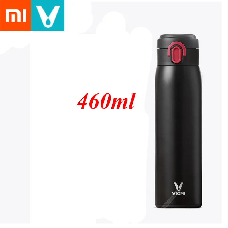 Оригинальная Xiaomi mi jia VIO mi вакуумная колба из нержавеющей стали 460 мл и 300 мл 24 часа колба для воды «Умная» бутылка термос с одной рукой - Цвет: 460ml Black