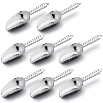 

Mini Scoop Set Of 8, Stainless Steel Scoops for Ice Cube/Candy/Flour/Sugar, Metal Utility Scoops for Weddings, Dessert Buffet, C