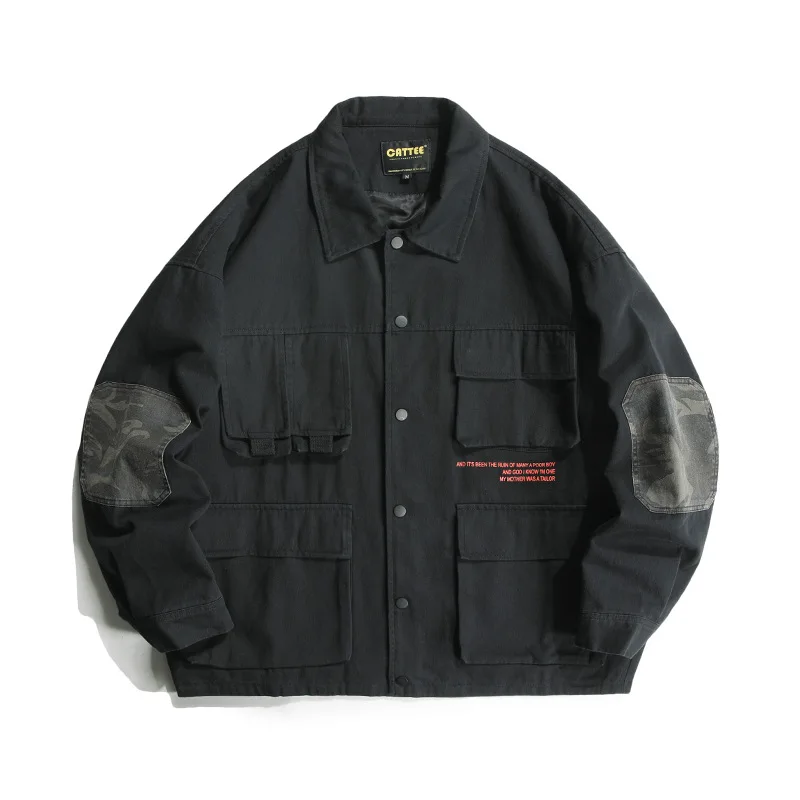 

City Where the Product 2019 Autumn Clothing New Style Multi-pockets Patchwork Jacket Men-Style Jacket Teenager