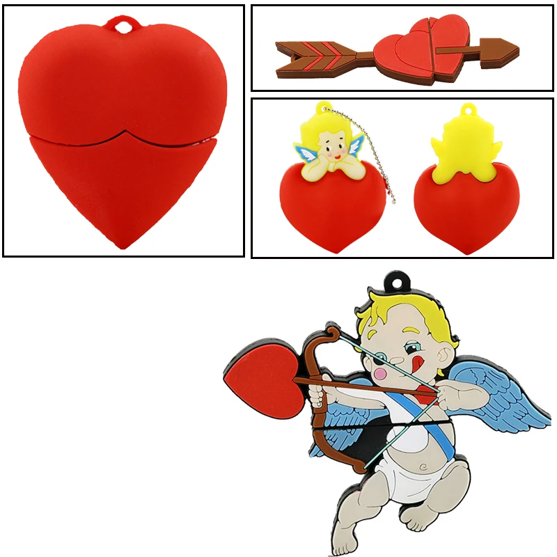 Стиль Love Heart, Usb флеш-накопитель, ручка-накопитель, 4 ГБ, 8 ГБ, 16 ГБ, 64 ГБ, милый мальчик, Купидон, usb-флешка, флешка, Usb 2,0, U диск, флешка