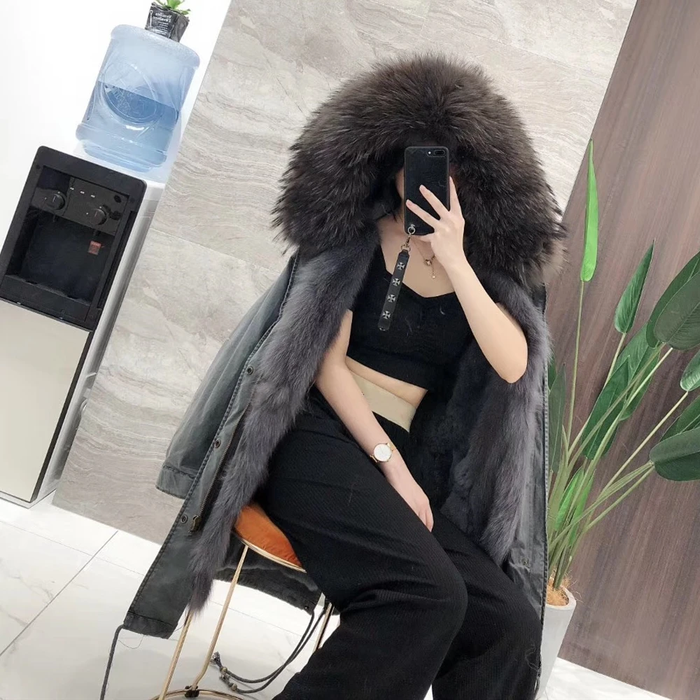 OFTBUY, зимняя женская куртка, натуральная подкладка из кроличьего меха Рекс, верхняя одежда, толстая теплая подкладка из натурального Лисьего меха, пальто, Повседневная Уличная одежда, Корея