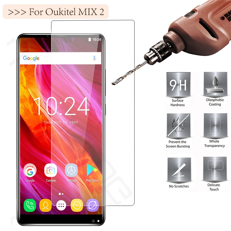 

for Oukitel C9 MIX 2 5.99 Inch 2.5D 9H Premium Transparent Tempered Glass Screen Protector Protective Clear Front Film